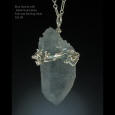 Blue Quartz and Fine Silver Pendant