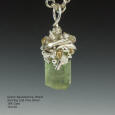 Green Aquamarine, Sterling and Fine Silver Pendant
